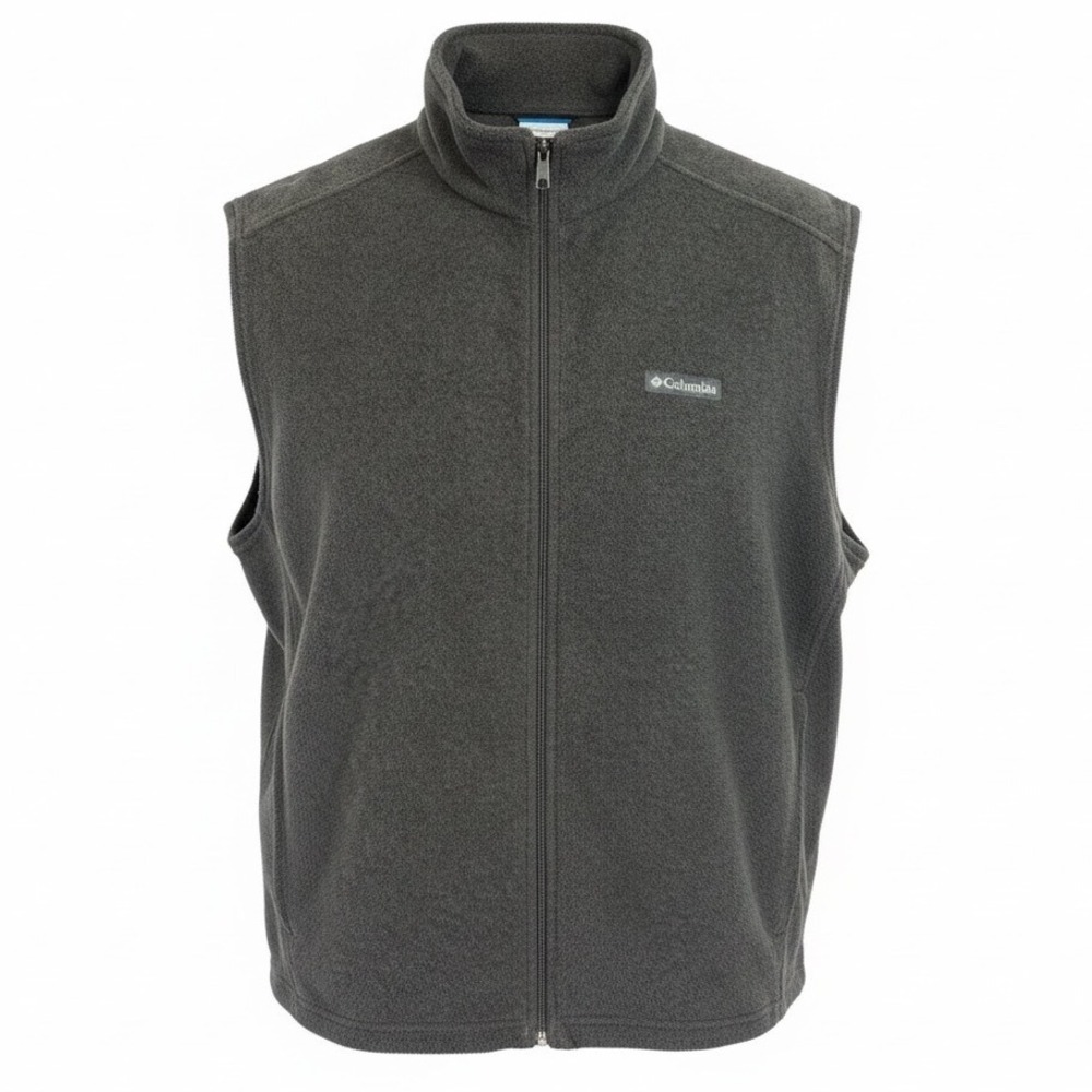 Columbia Steens Mountain Fleece Vest Mens XXL Gray Full Zip (E27)